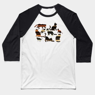 Striped Cats For Halloween , Optical Illusion Baseball T-Shirt